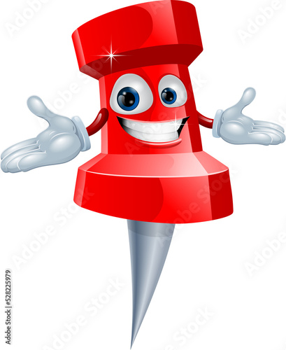 Push pin office supply mascot