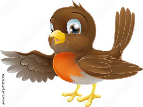 Robin Pointing Illustration