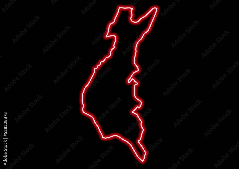 Red glowing neon map of Los Rios Ecuador on black background. Red glowing neon map of Los Rios Ecuador on black background.