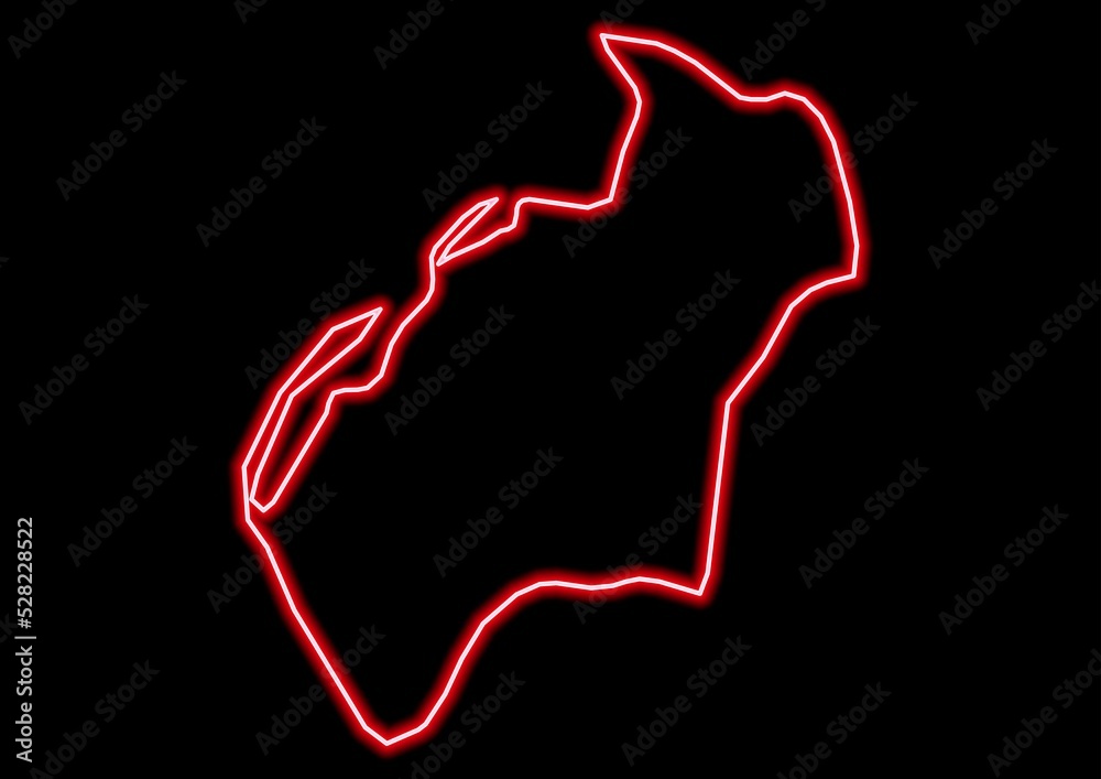 Red glowing neon map of Luanda Angola on black background. Red glowing neon map of Luanda Angola on black background.