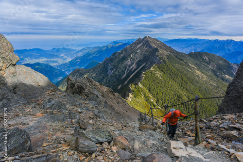 Landscape View Yushan Mountains On The Top Of Yushan With A Sign of 