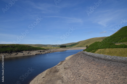 the top lake at elan valley during the 2022 drought in the uk photo