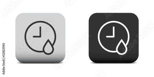 Fast drying icon. Drying time icon. Drop of water and meter. Vector illustration.