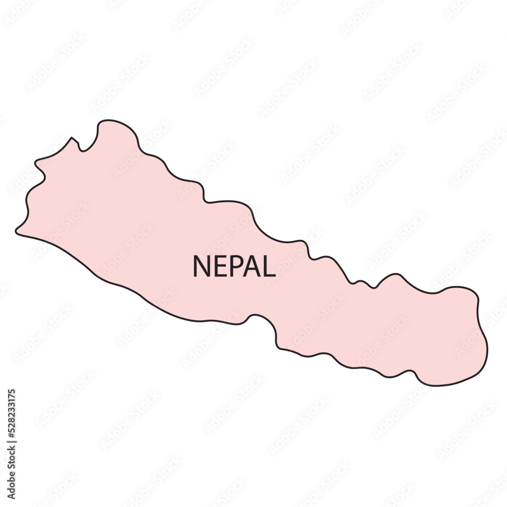 BORDER MAP OF NEPAL A COUNTRY IN ASIA, MAP OF NEPAL, POLITICAL MAP OF