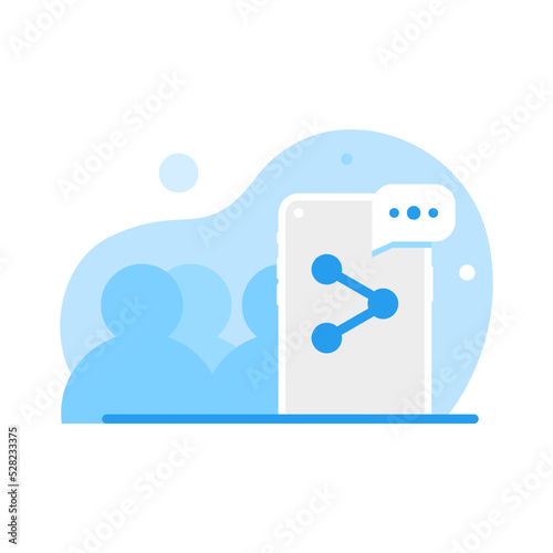 share, refer a friend, referral program concept illustration flat design vector eps10. modern graphic element for landing page, empty state ui, infographic, icon