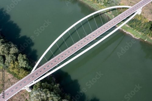 Aerial view of Tiszavirag bridge