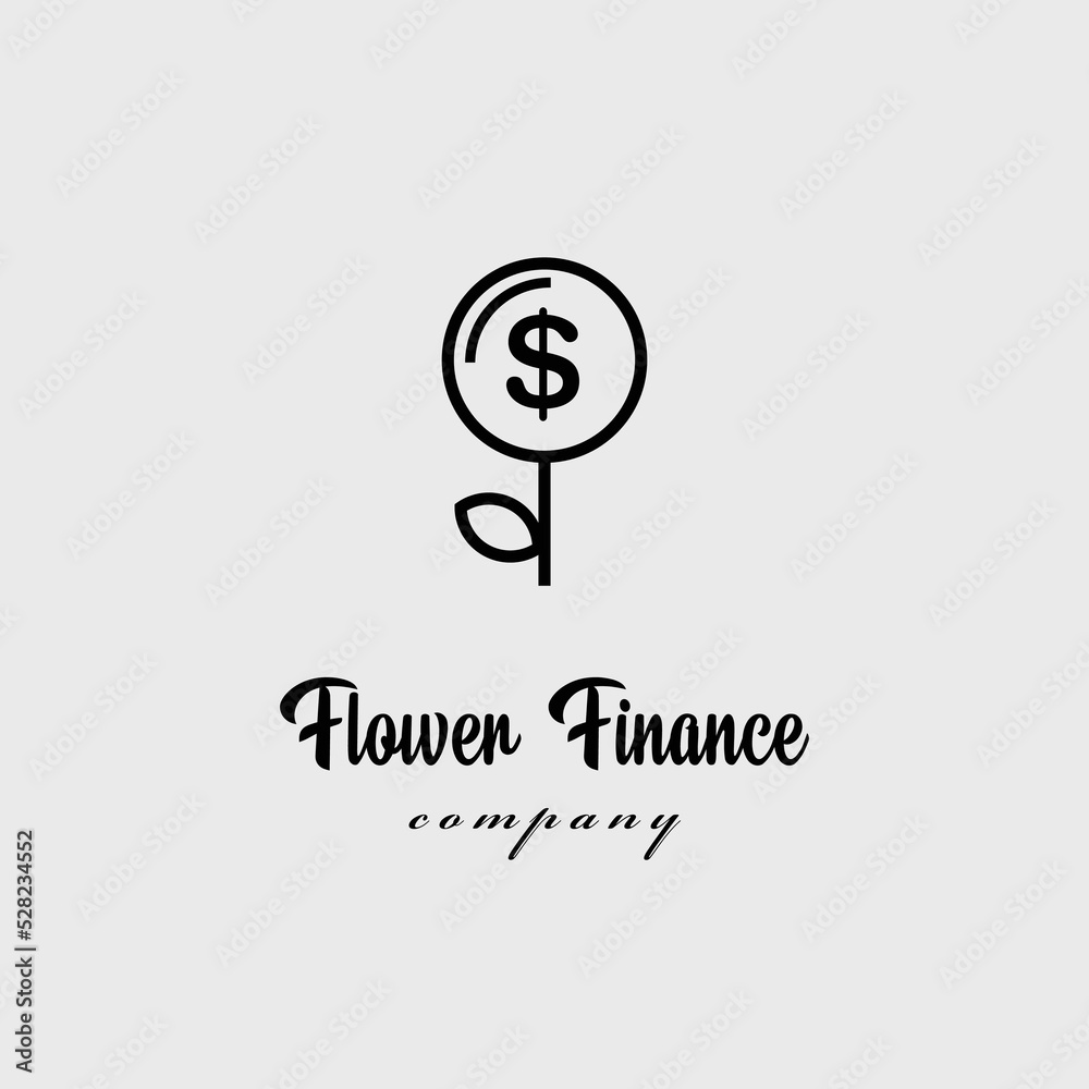 flower finance logo vector illustration design