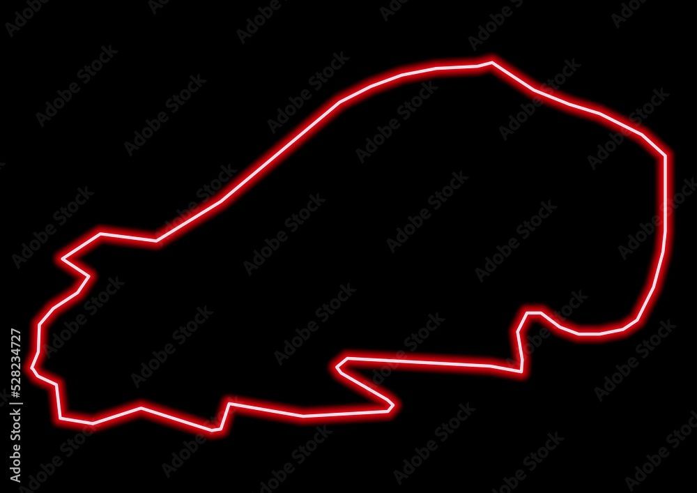 Red glowing neon map of North Somerset United Kingdom on black background. Red glowing neon map of North Somerset United Kingdom on black background.