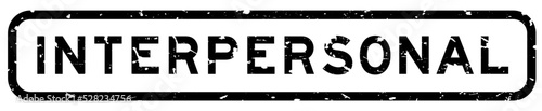 Grunge black interpersonal word square rubber seal stamp on white background