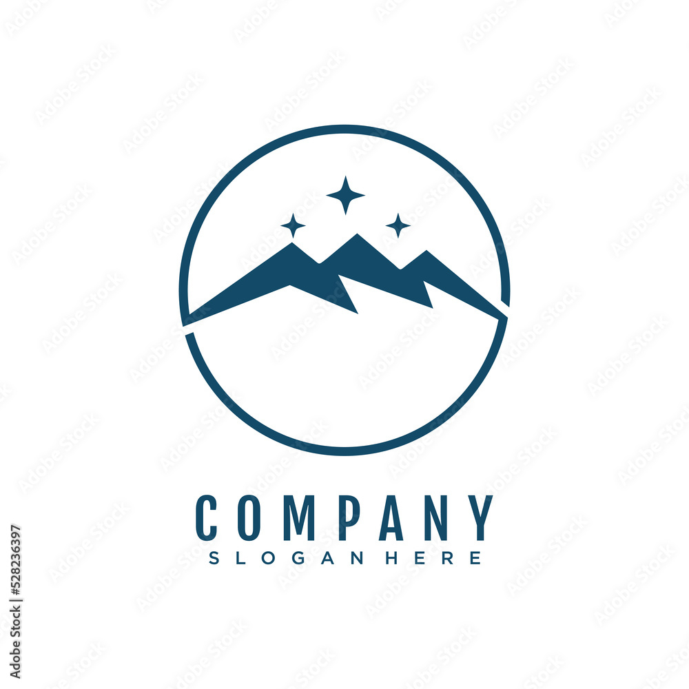 Fototapeta premium Mountain logo template icon illustration design