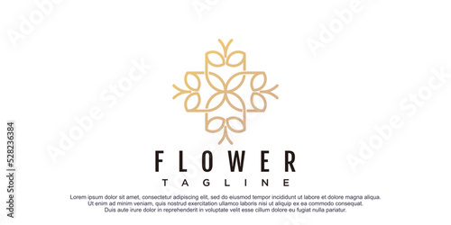 Flower logo ilustration for beauty spa business premium vector