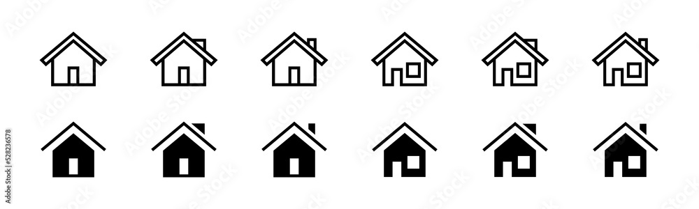 House vector icons set. Home icon collection. Homepage icon set. Vector graphic