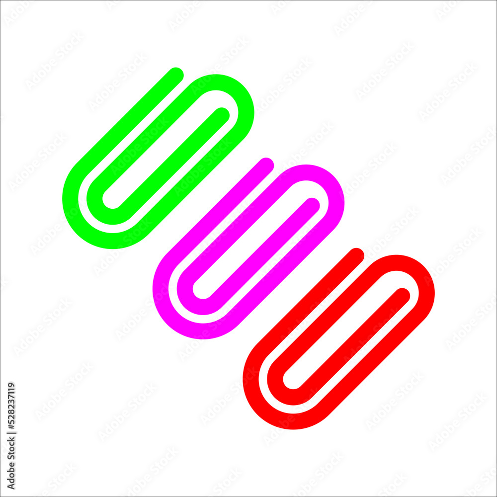 Paperclip set icon symbol simple design Paperclip set icon symbol simple design