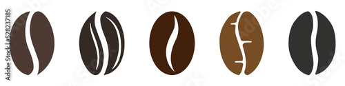 Coffee beans logo. Isolated coffe beans on white background