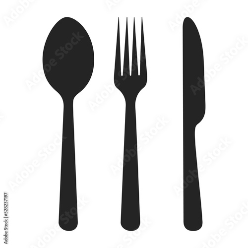 Cutlery set vector illustration. Fork, knife, spoon icon.