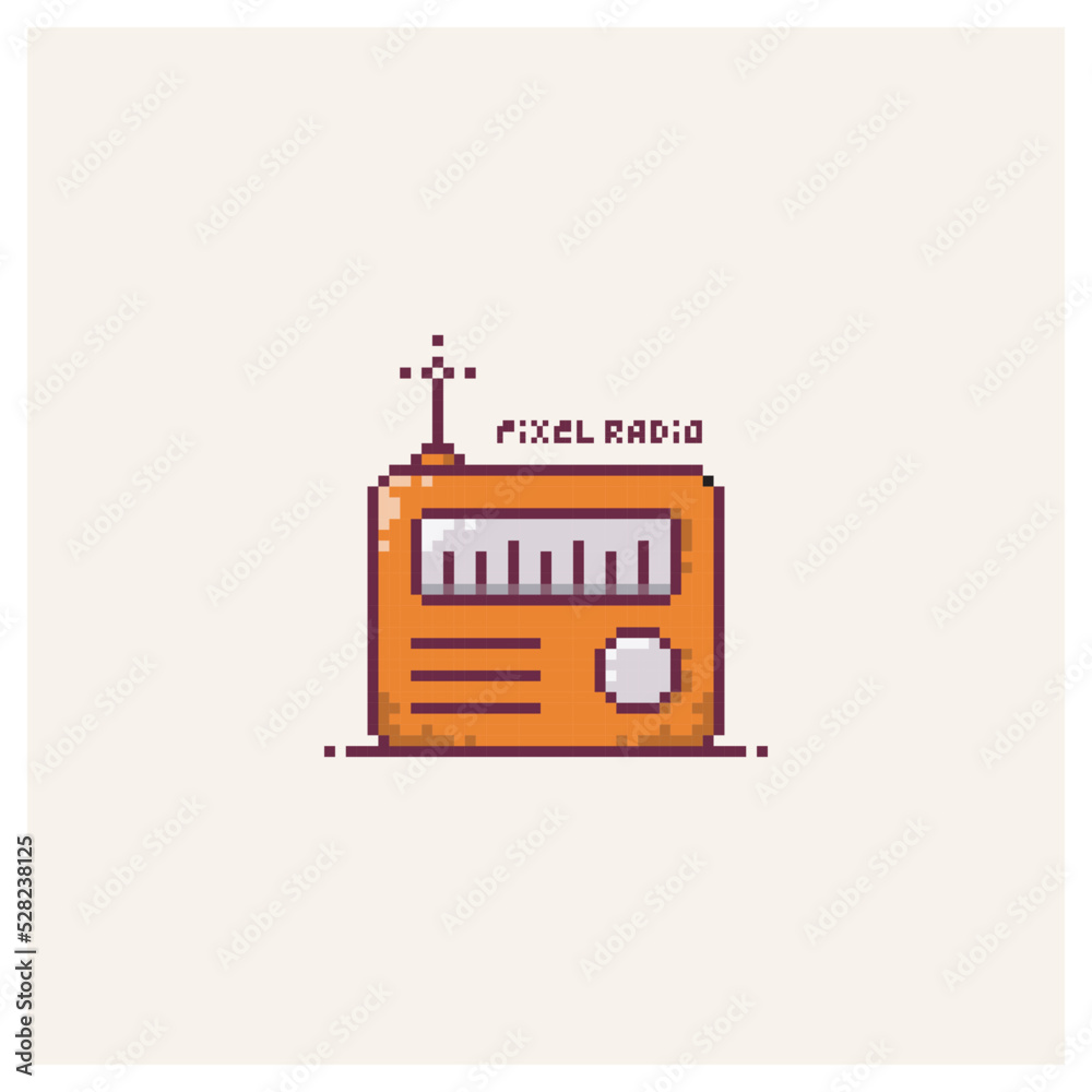 Vector illustration of a radio in pixel art style Vector illustration of a radio in pixel art style