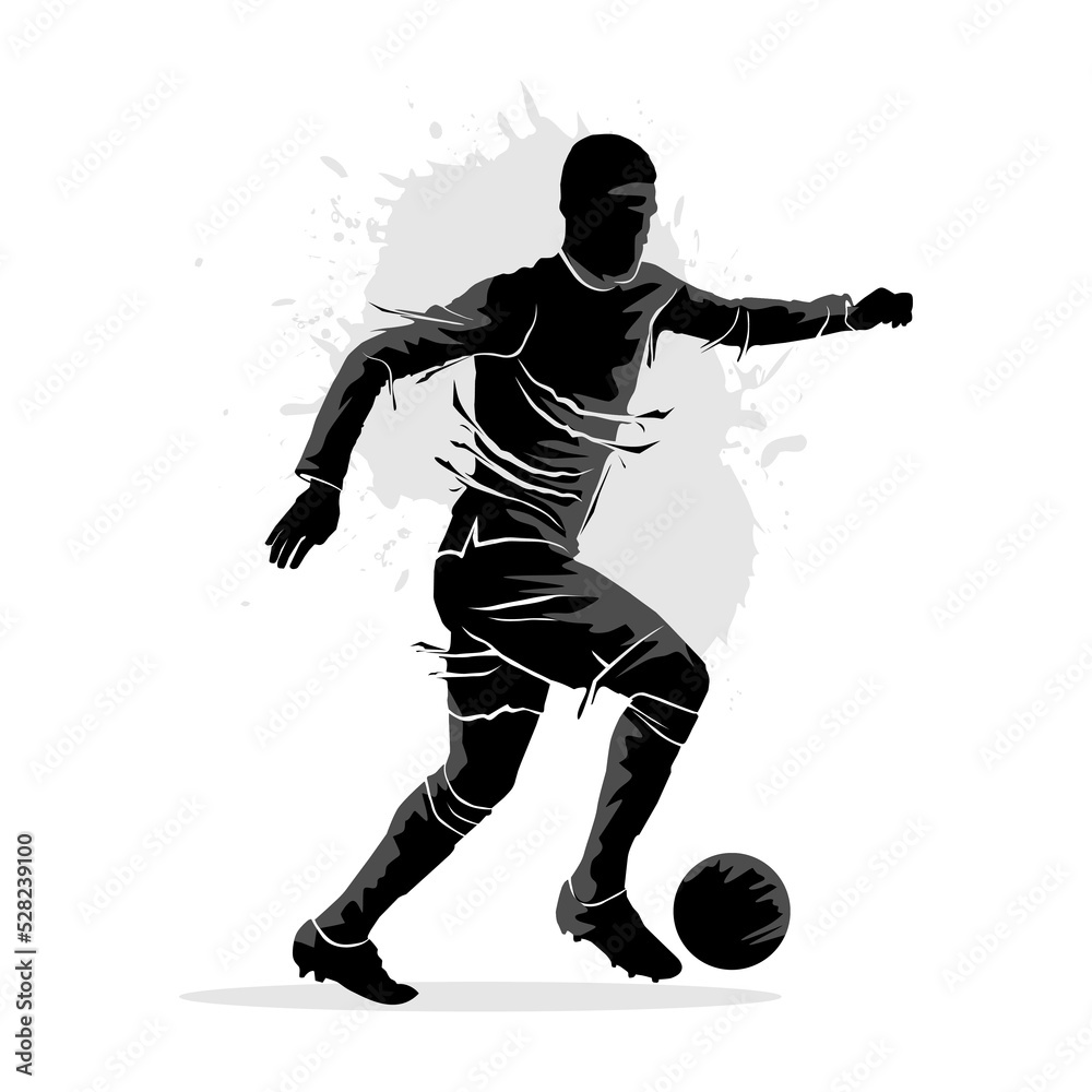 Abstract silhouette of a football player. Vector illustration