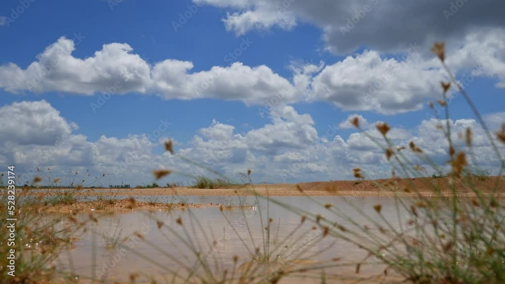 Blue summer sky with cloudy moving fast. Fast cloud formation and movement creating a surreal time lapse. Blue summer sky with cloudy moving fast. Fast cloud formation and movement creating a surreal time lapse.