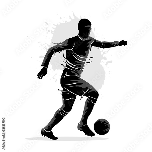 Abstract silhouette of a football player. Vector illustration