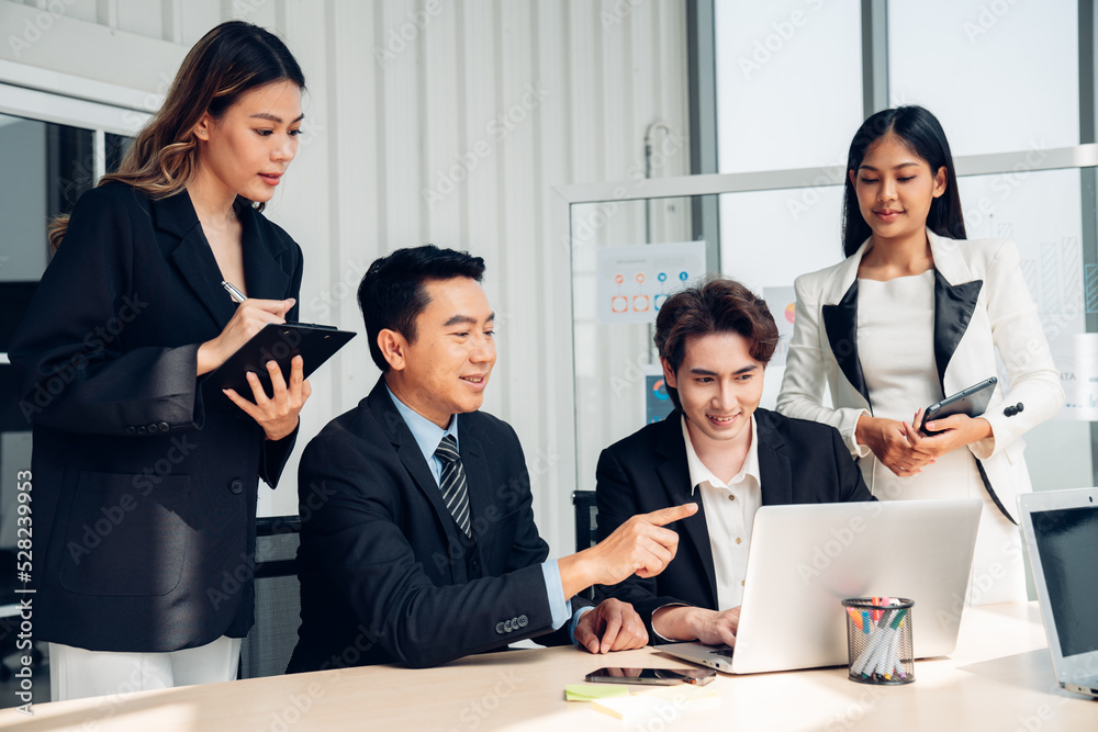 Group of professional business people are working and brainstorming discussed about work in conference room in the creative office. Group of professional business people are working and brainstorming discussed about work in conference room in the creative office.