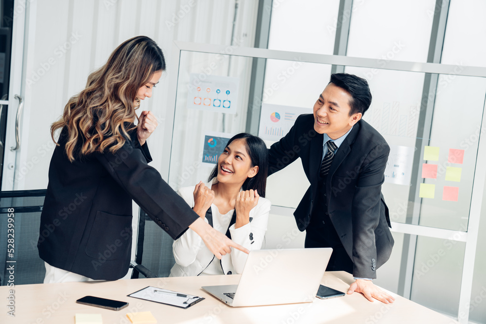 Group of professional business people are working and brainstorming discussed about work in conference room in the creative office. Group of professional business people are working and brainstorming discussed about work in conference room in the creative office.