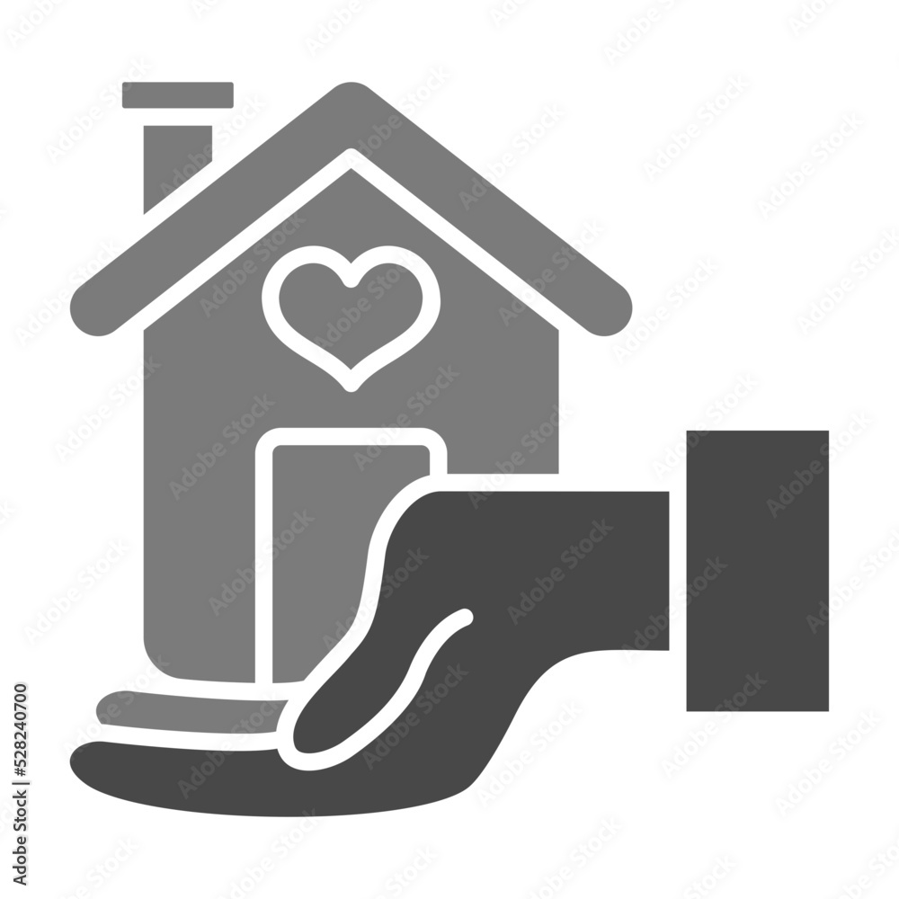 Help Homeless Greyscale Glyph Icon Help Homeless Greyscale Glyph Icon