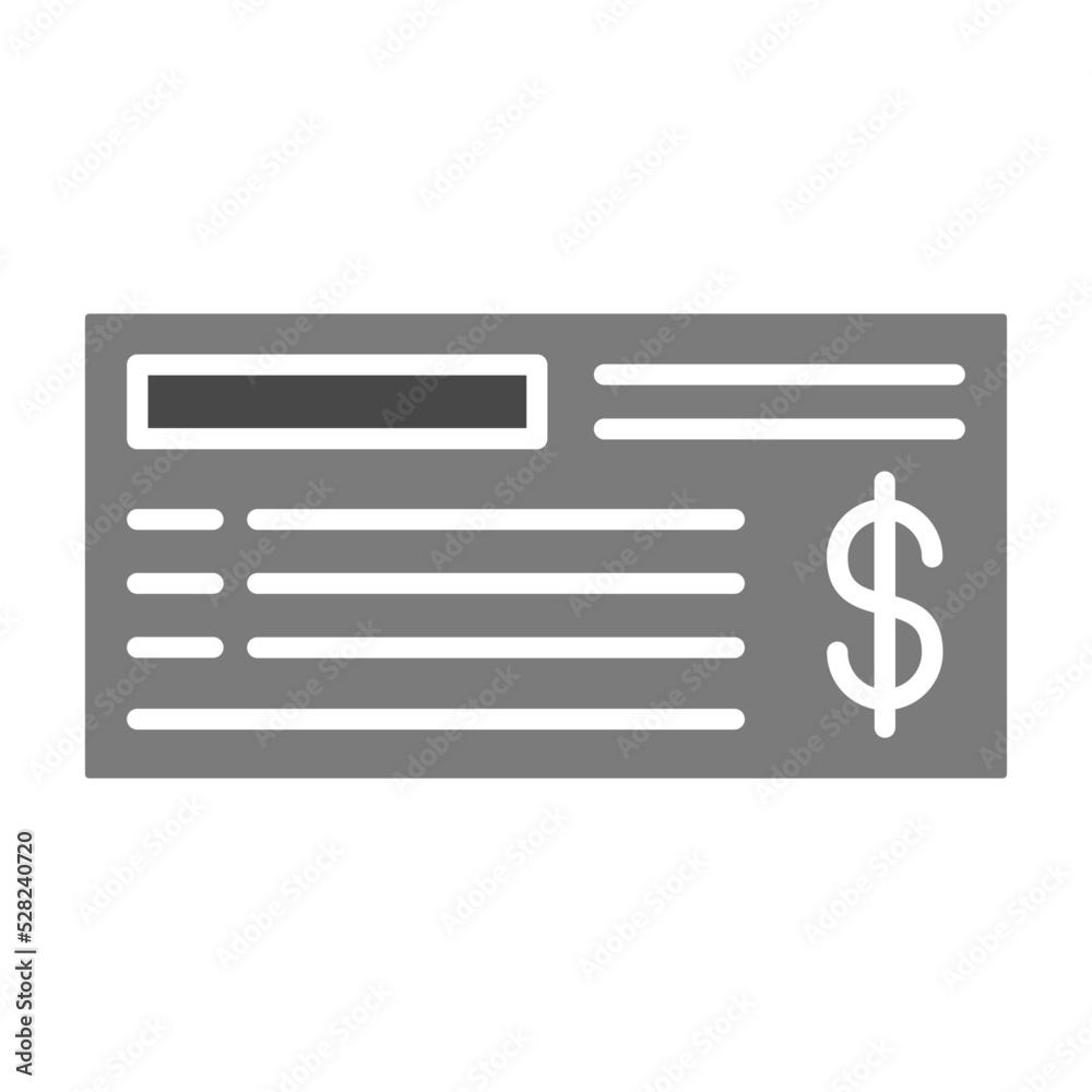 Cheque Greyscale Glyph Icon Cheque Greyscale Glyph Icon