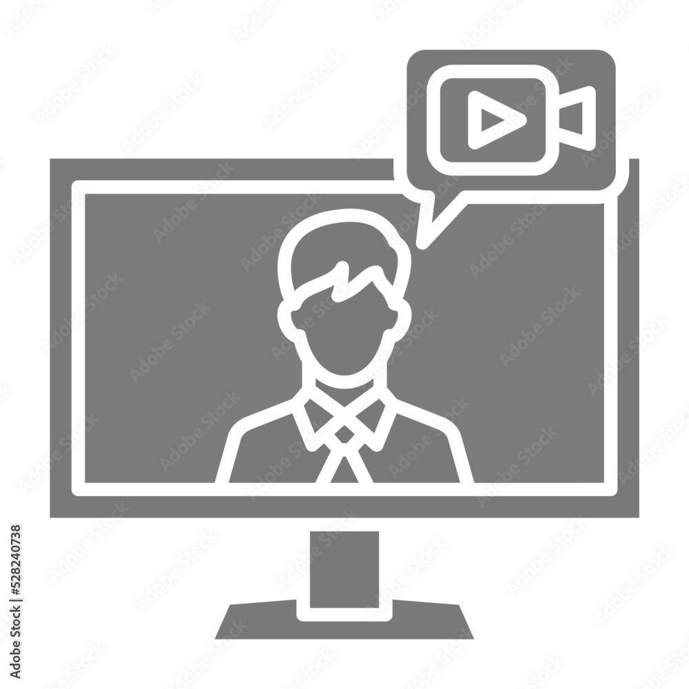 Live Stream Greyscale Glyph Icon Live Stream Greyscale Glyph Icon