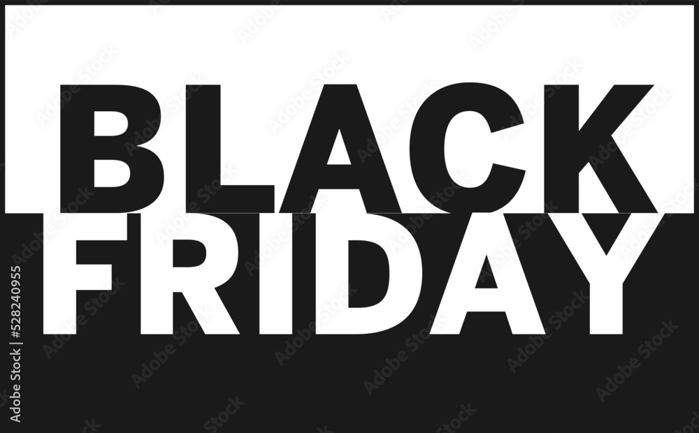 Fototapeta premium Black Friday Sale banner. Modern minimal design with black and white typography. Vector illustration.