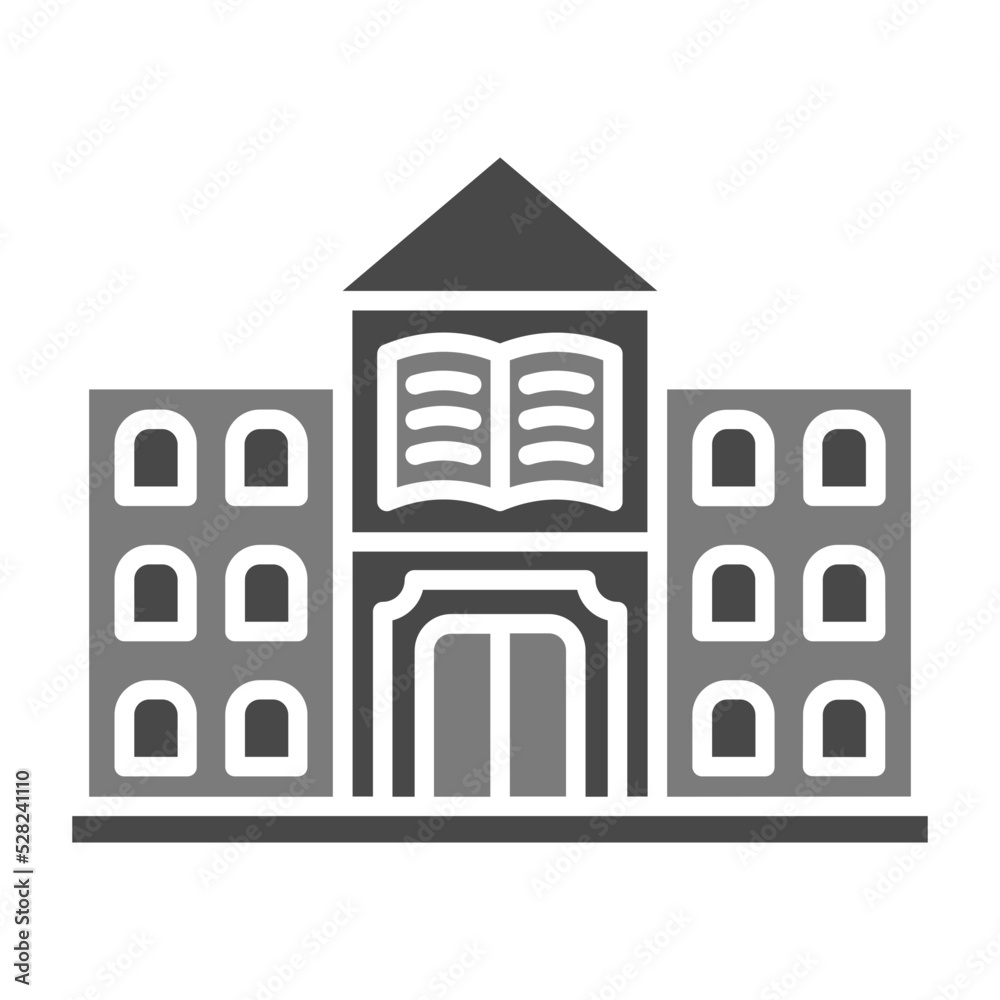 Library Greyscale Glyph Icon Library Greyscale Glyph Icon