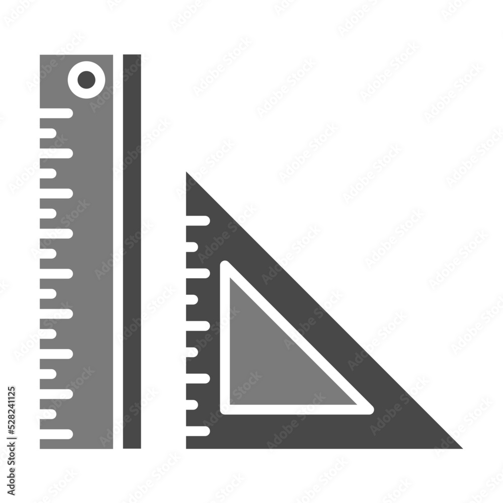 Ruler Greyscale Glyph Icon