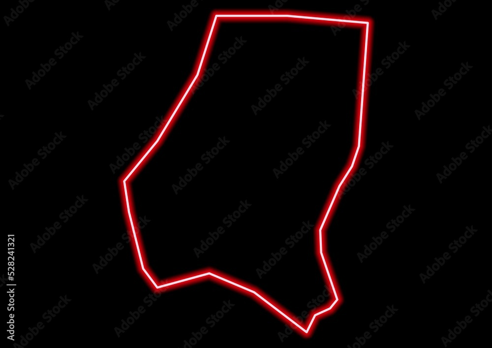 Red glowing neon map of Saint Andrew Grenada on black background. Red glowing neon map of Saint Andrew Grenada on black background.