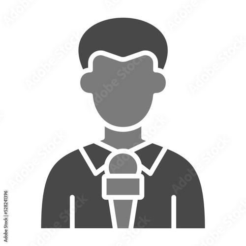 Journalist Greyscale Glyph Icon