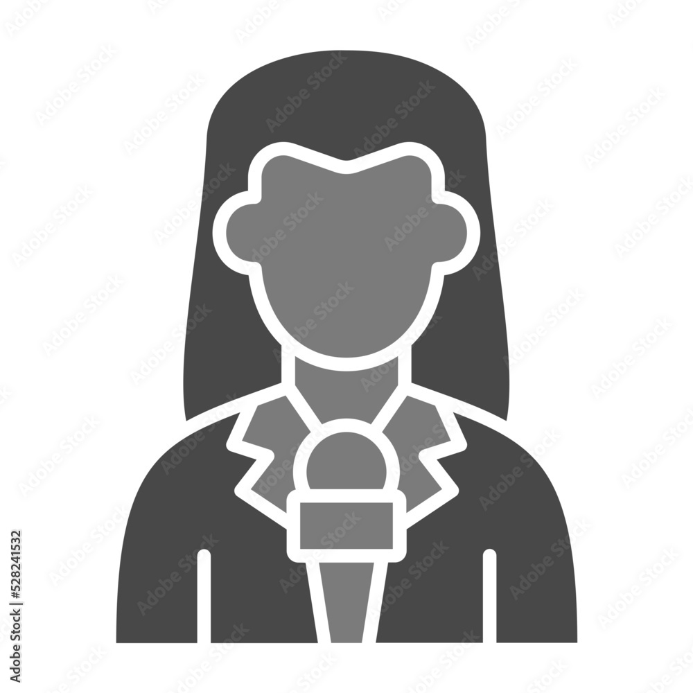 Journalist Greyscale Glyph Icon Journalist Greyscale Glyph Icon