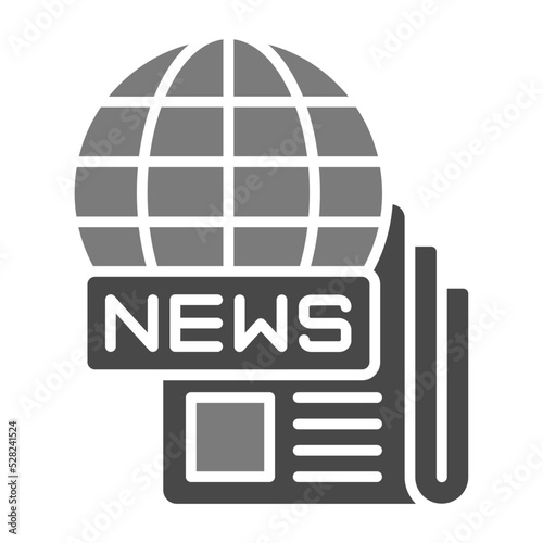 Global News Greyscale Glyph Icon