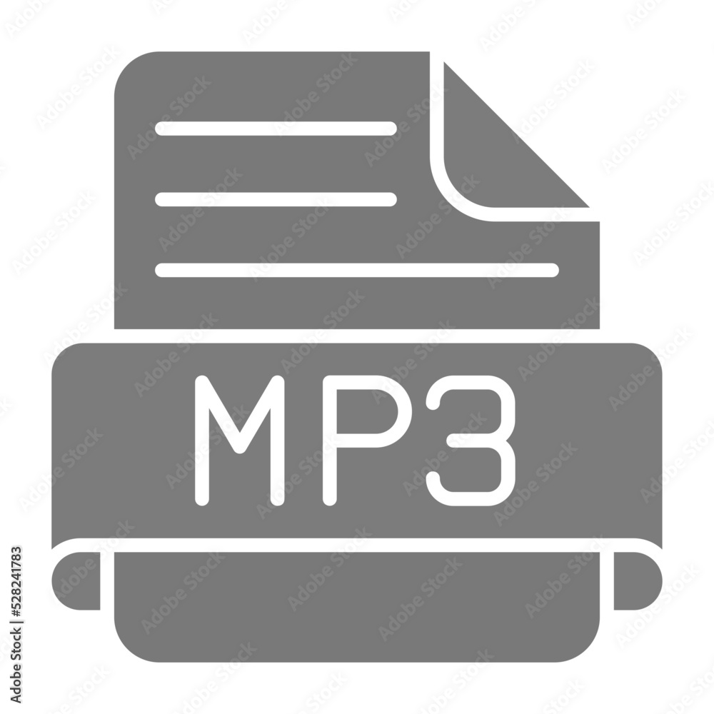 Mp3 Greyscale Glyph Icon Mp3 Greyscale Glyph Icon