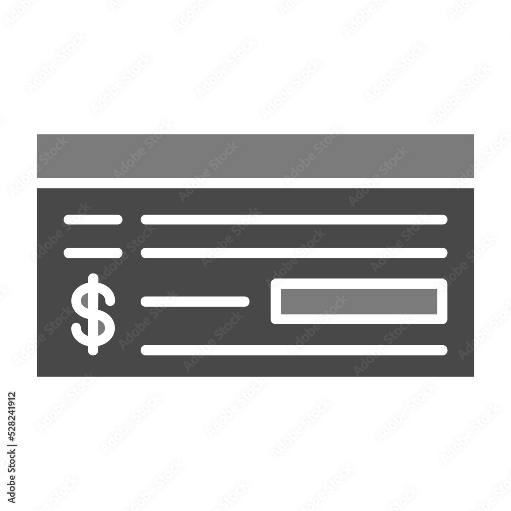 Cheque Greyscale Glyph Icon Cheque Greyscale Glyph Icon