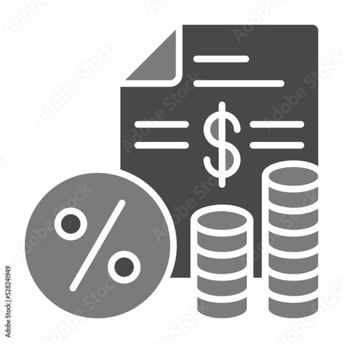 Interest Rate Greyscale Glyph Icon