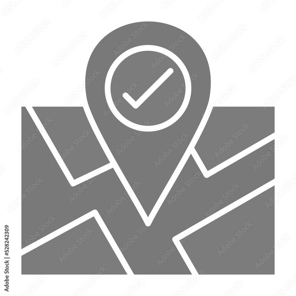 Correct Location Greyscale Glyph Icon Correct Location Greyscale Glyph Icon