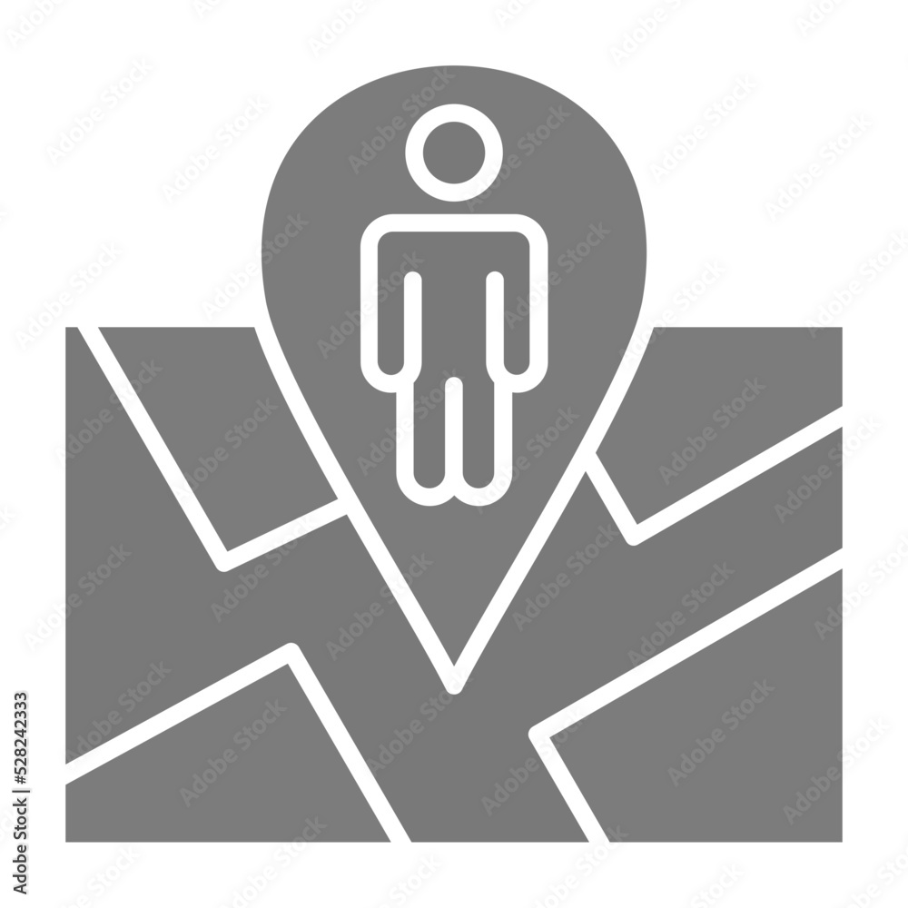 Obraz premium User Location Greyscale Glyph Icon