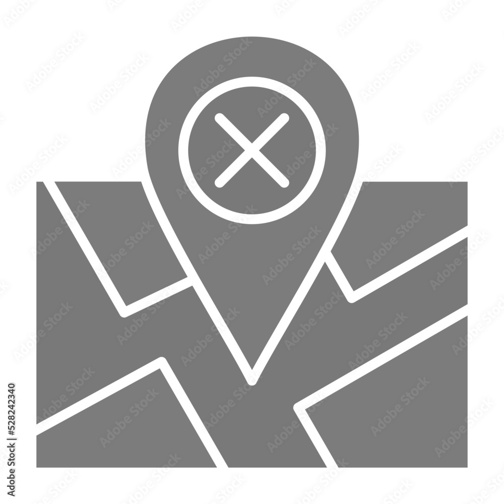 Wrong Location Greyscale Glyph Icon Wrong Location Greyscale Glyph Icon