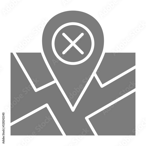 Wrong Location Greyscale Glyph Icon