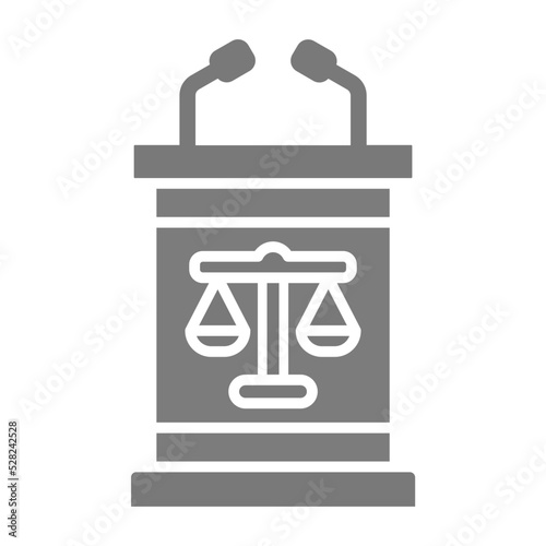Tribune Greyscale Glyph Icon