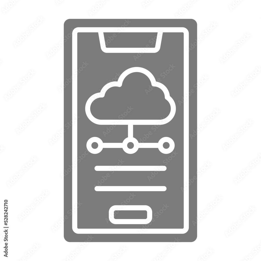 Mobile Cloud Greyscale Glyph Icon Mobile Cloud Greyscale Glyph Icon