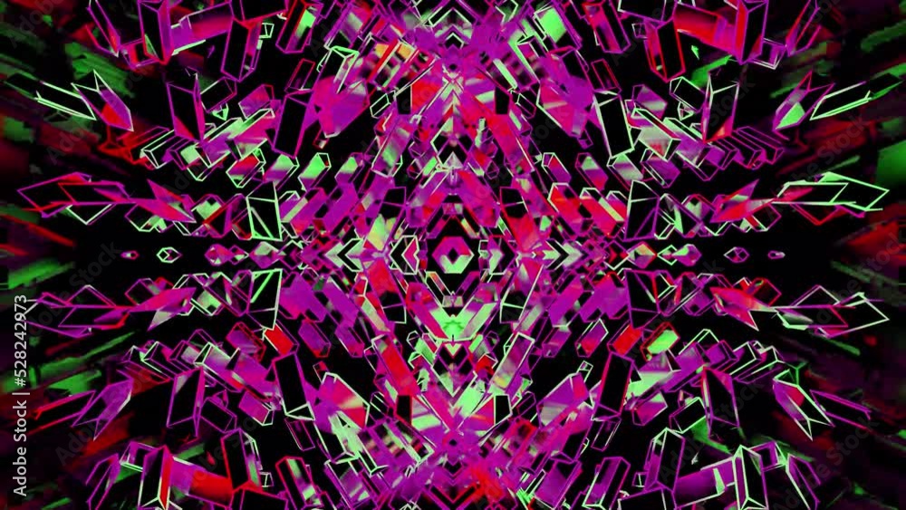 VJ purple loop kaleidoscope with background