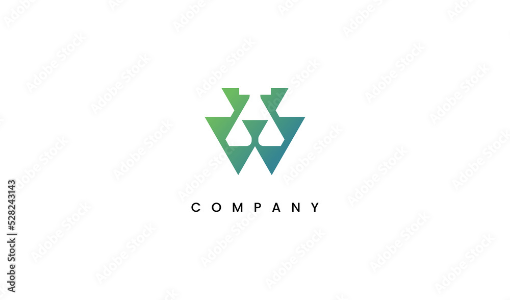 Geometric Shape Initial Letter W Chemical Glass Logo. Usable for Labs ...