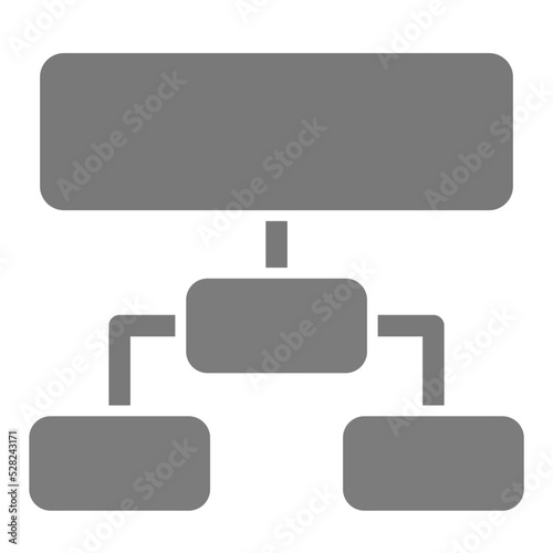 Hierarchical Structure Greyscale Glyph Icon
