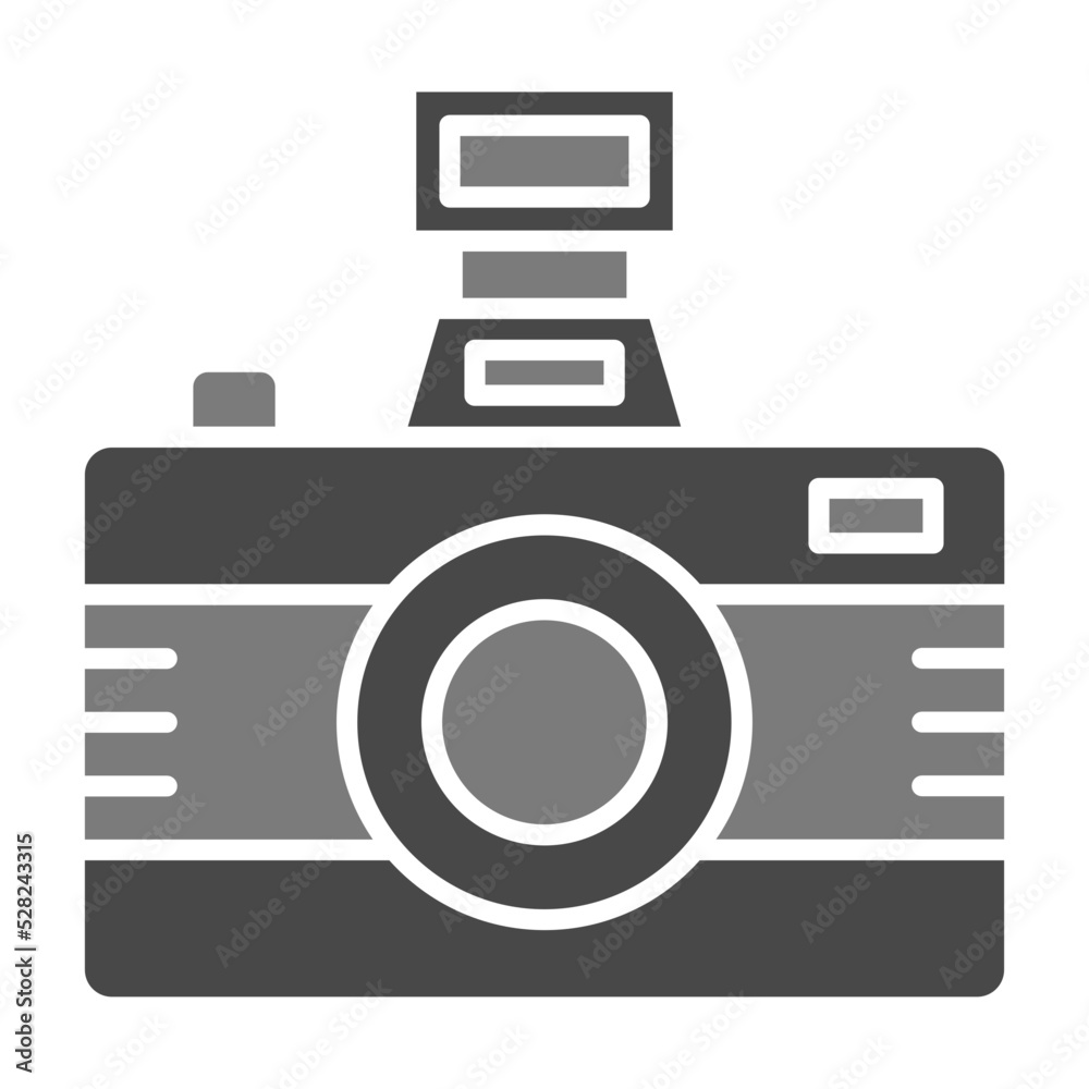 Photo Camera Greyscale Glyph Icon Photo Camera Greyscale Glyph Icon