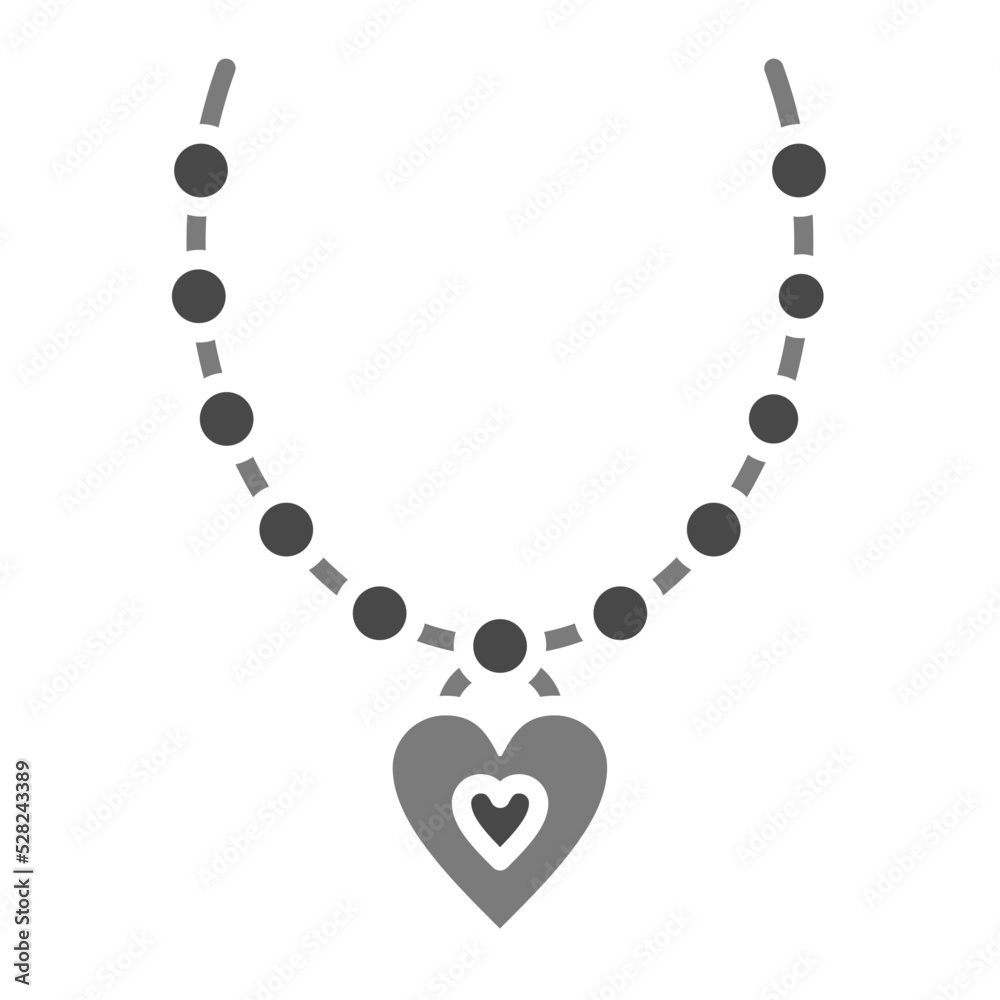 Obraz premium Necklace Greyscale Glyph Icon