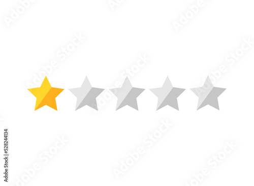 Fototapeta Naklejka Na Ścianę i Meble -  One golden stars with four not active. Rating button. Customer product rating review icon. Vector illustration. Assessment for web sites and apps.
